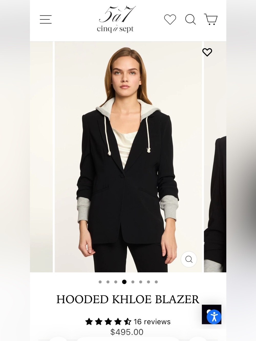 cinq a sept Olive Green khloe Blazer with Gray Hood